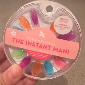 Olive & June Medium Neon Rainbow Jelly Press-On Nails